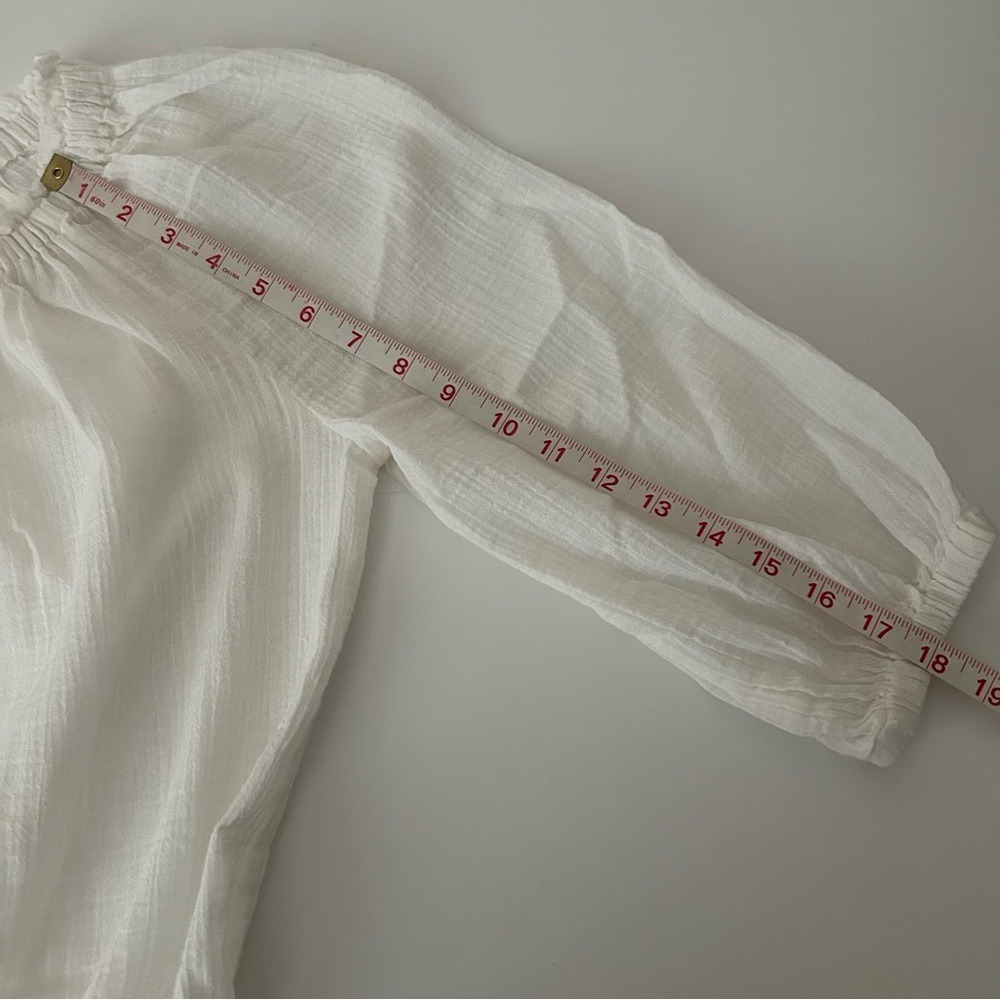 J. Crew White Cotton 3/4 Sleeve Elastic Waist Beach Cover Up Dress Small - Picture 13 of 13
